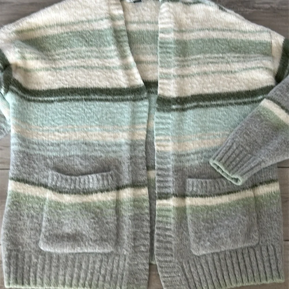 American Eagle striped open front cardigan sweater size small